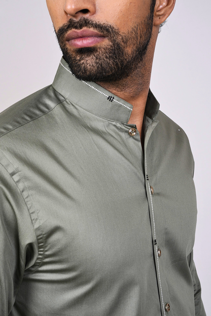 Olive Green Shirt-Men