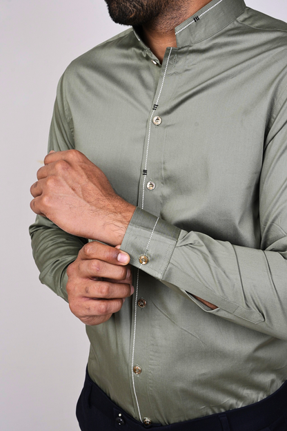 Olive Green Shirt-Men