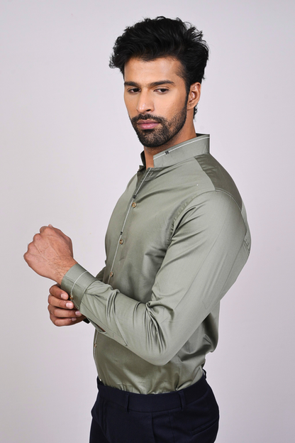 Olive Green Shirt-Men