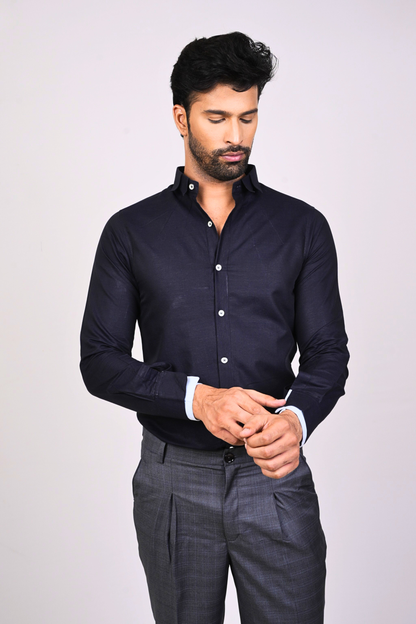 Navy Blue Shirt-Men