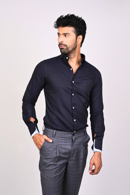 Navy Blue Shirt-Men